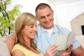 couple enjoying greeting card